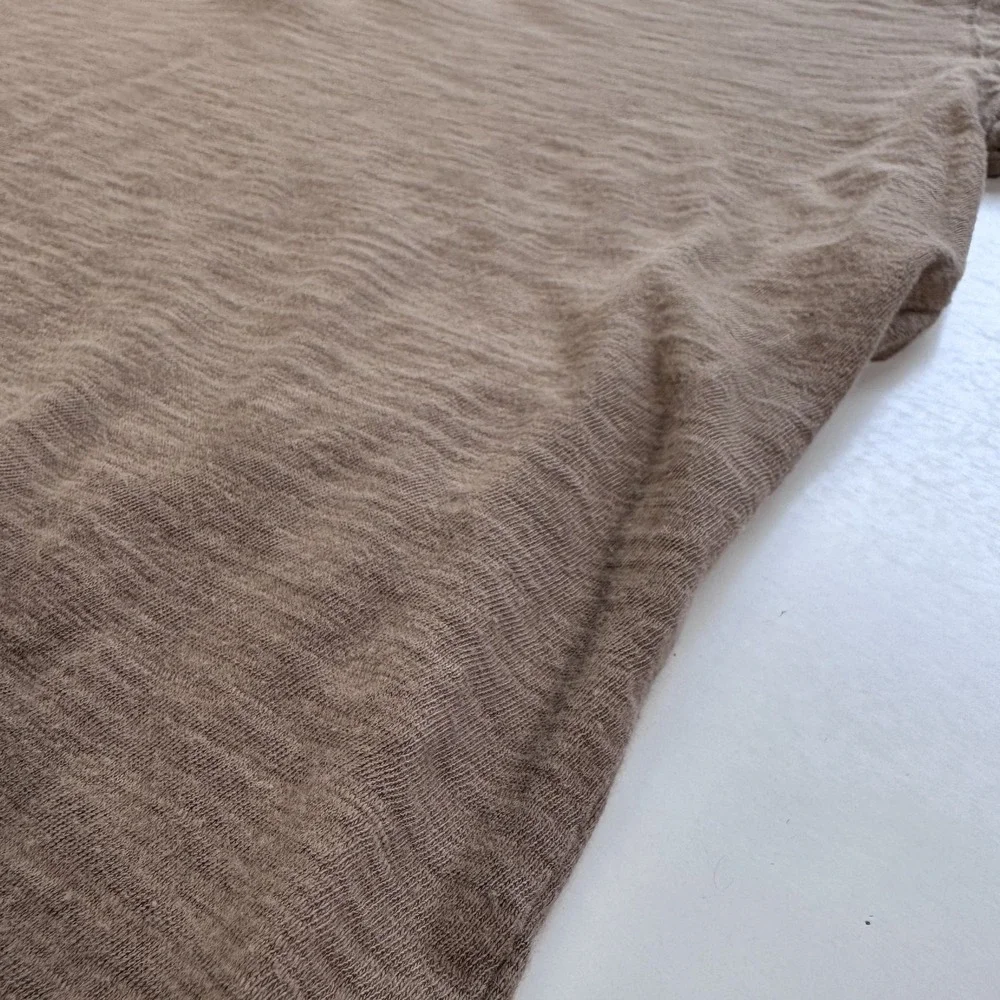 BANANA REPUBLIC Organic Cotton Long Sleeve Henley Mens Large Brown Soft
